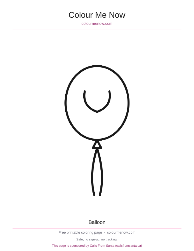 Balloon colouring page preview