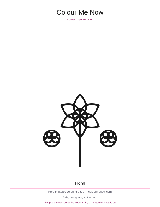 Floral colouring page preview