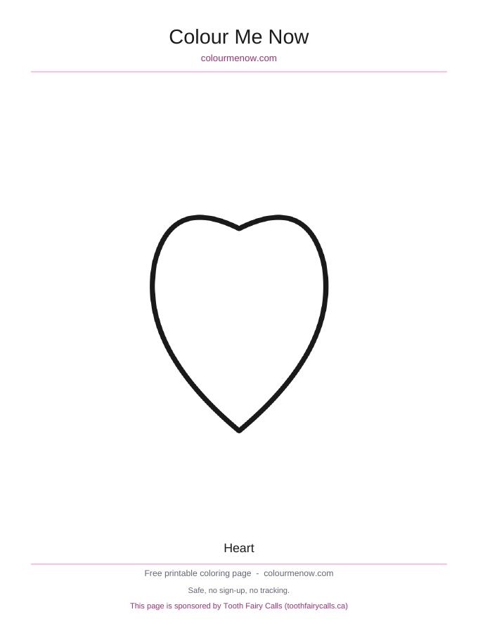 Heart colouring page preview