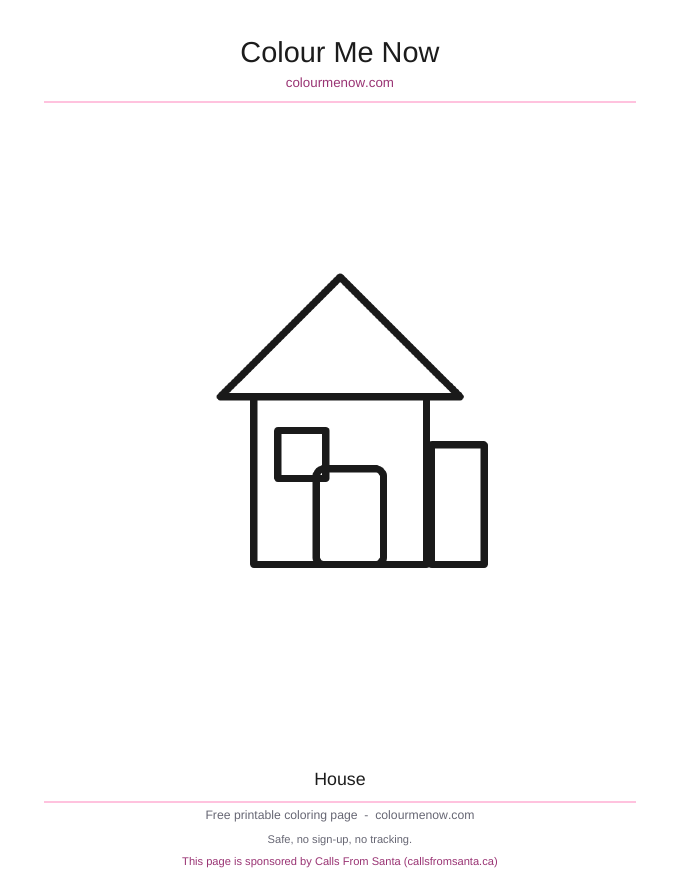 House colouring page preview