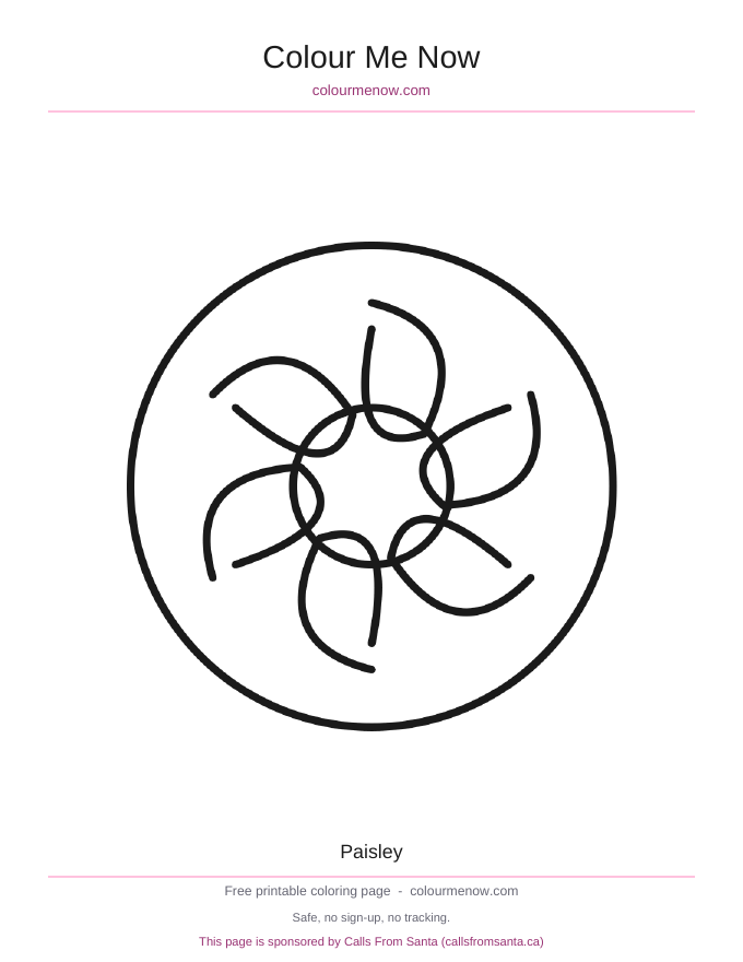 Paisley colouring page preview