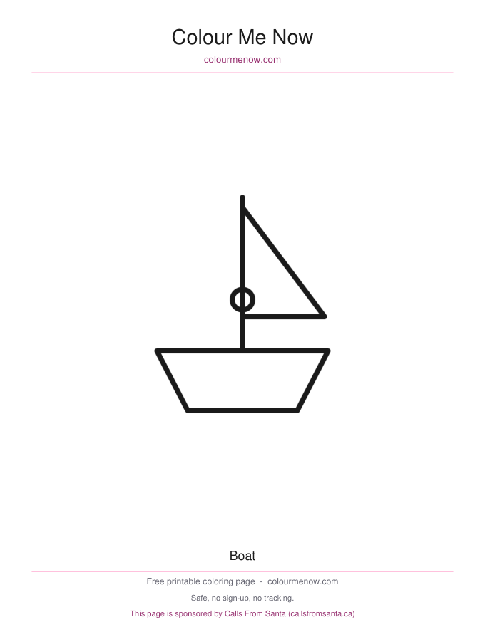 Boat colouring page preview
