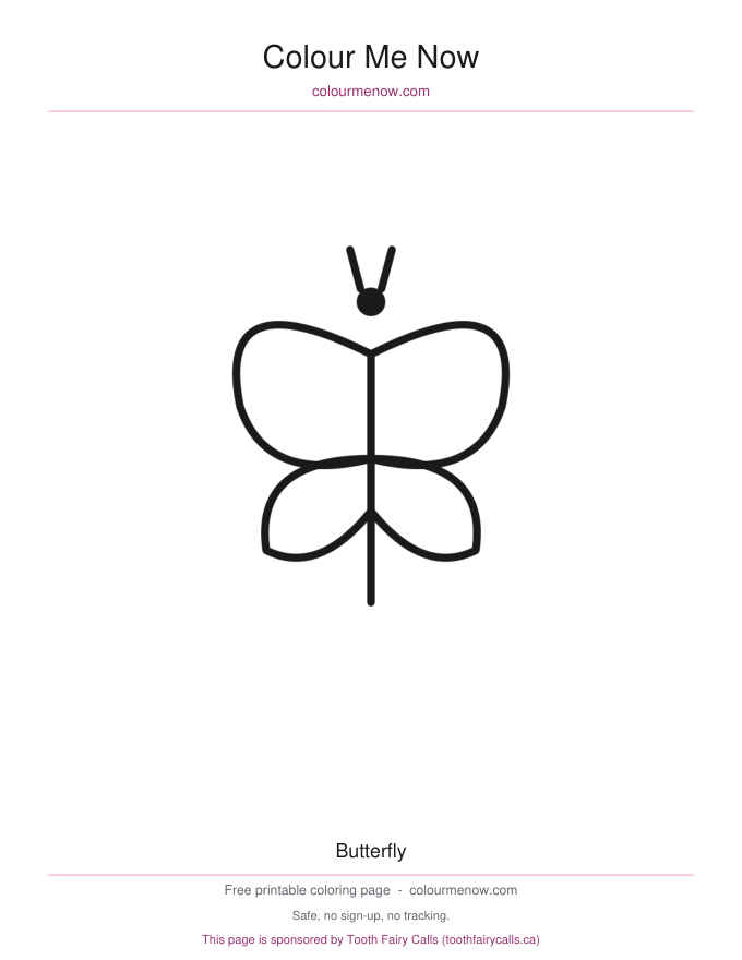 Butterfly colouring page preview