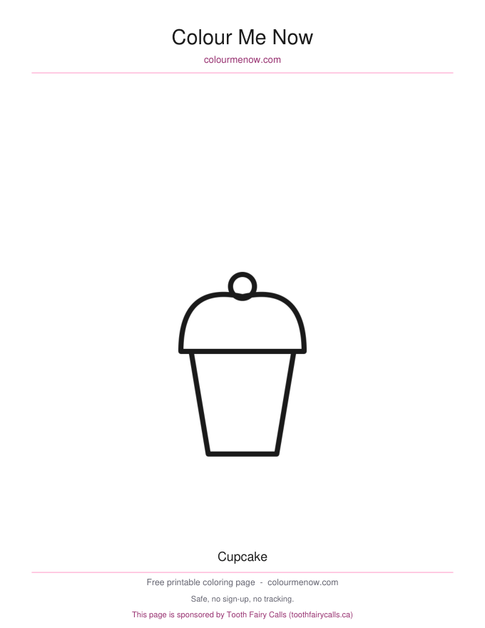 Cupcake colouring page preview