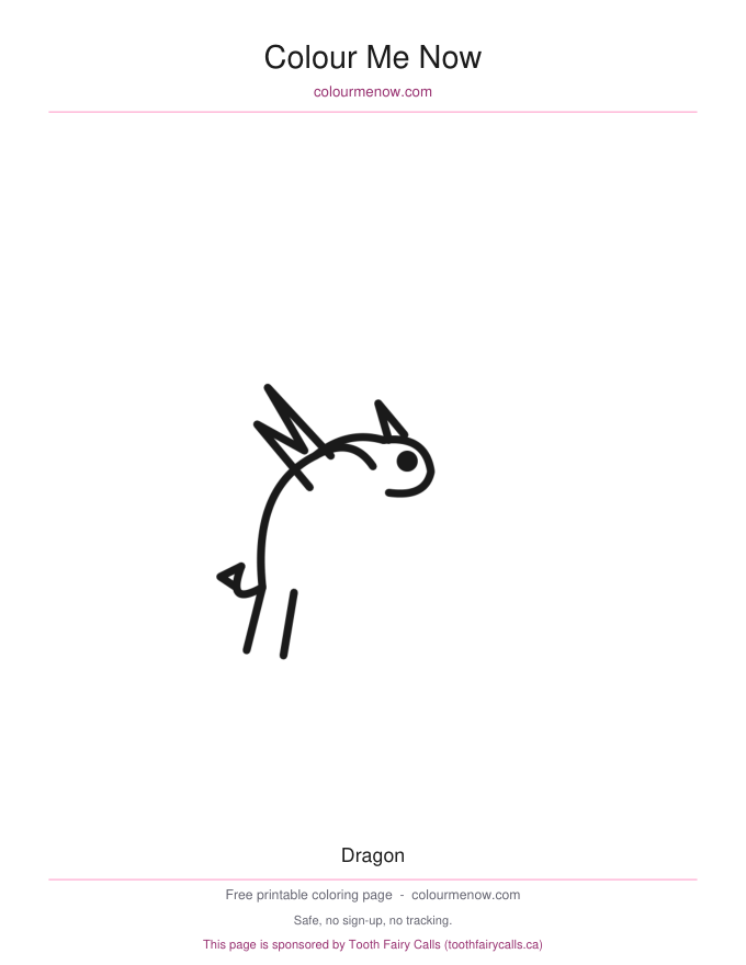Dragon colouring page preview