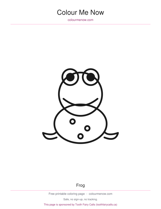 Frog colouring page preview