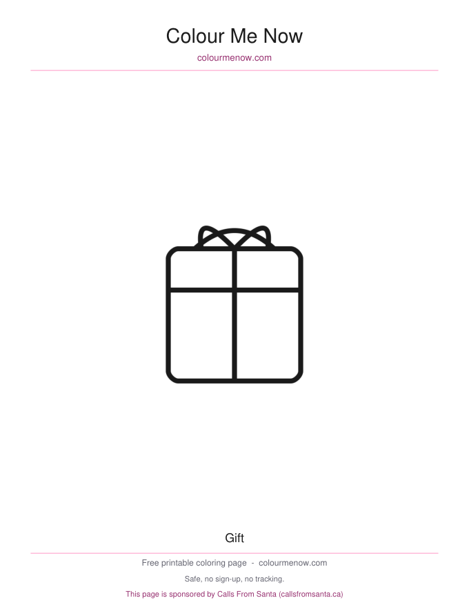 Gift colouring page preview