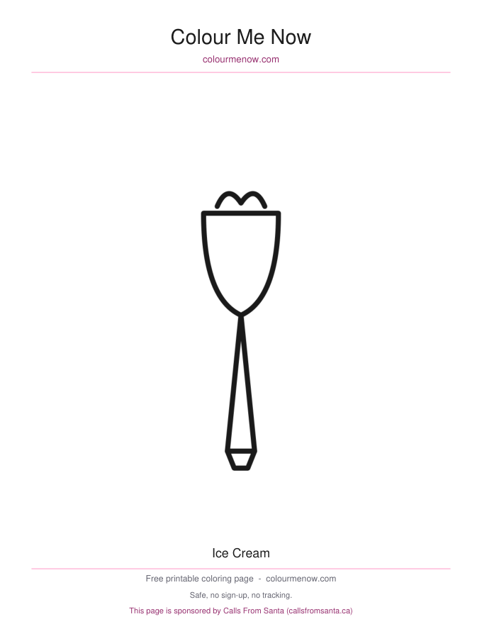 Ice Cream colouring page preview