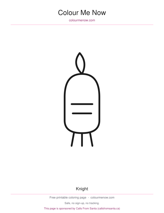 Knight colouring page preview