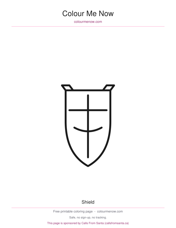 Shield colouring page preview