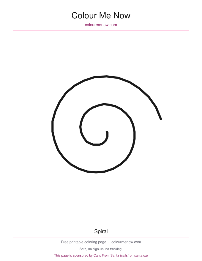 Spiral colouring page preview
