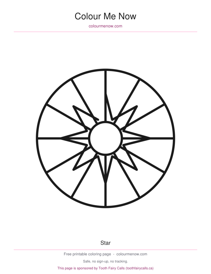 Star colouring page preview