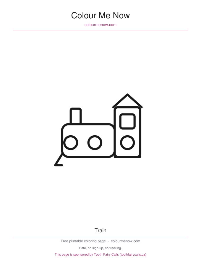 Train colouring page preview