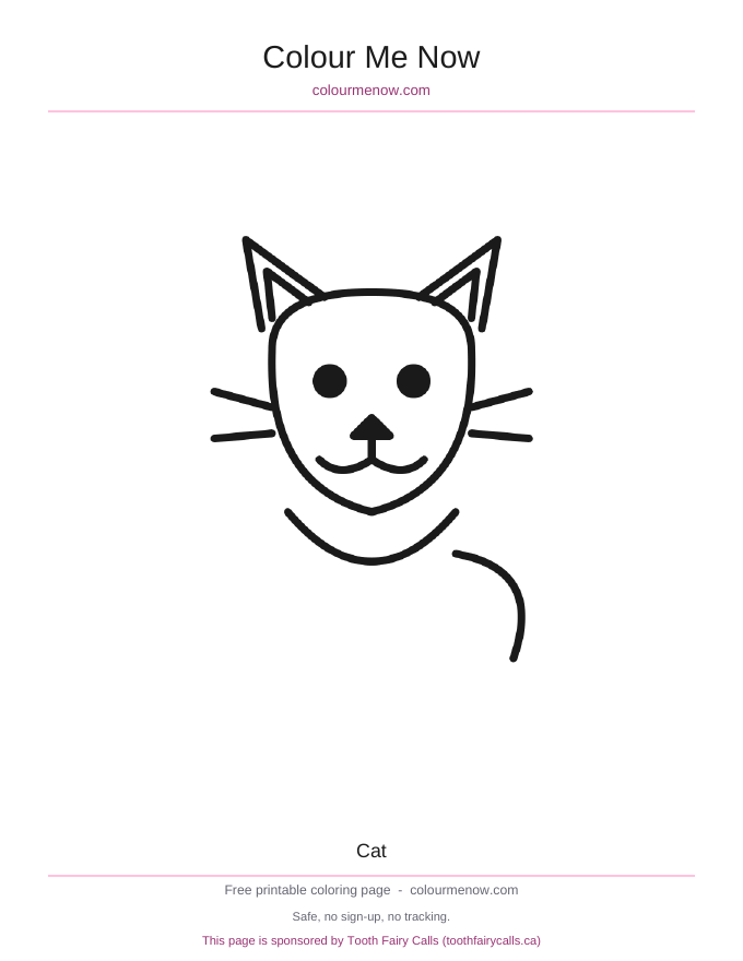 Cat colouring page preview
