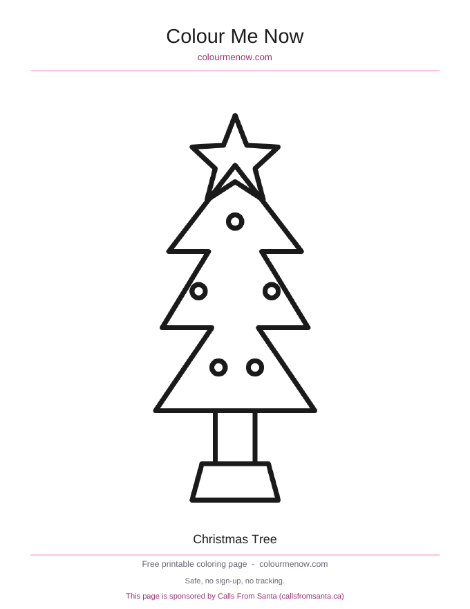 Christmas Tree colouring page preview