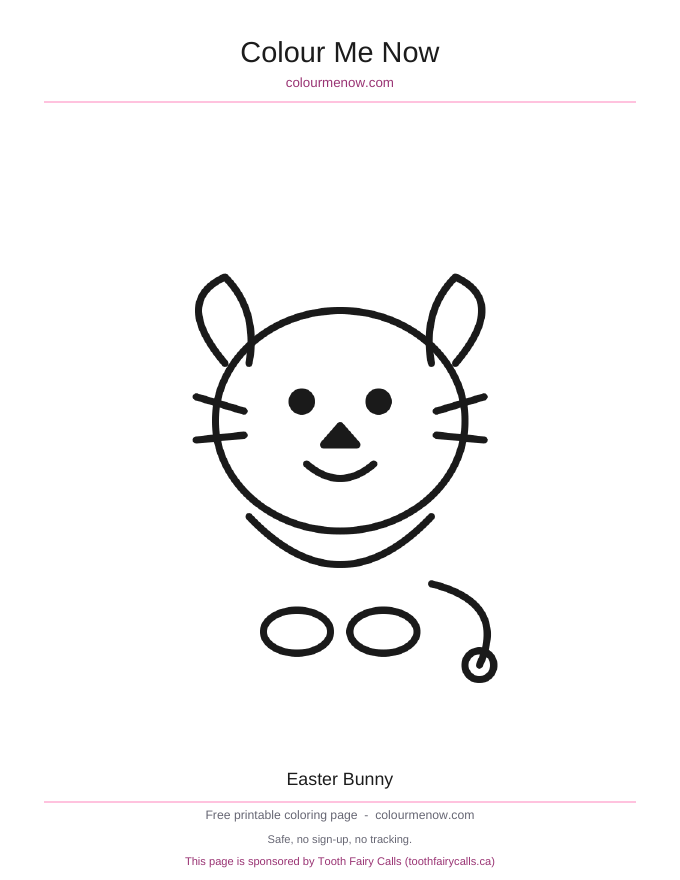 Easter Bunny colouring page preview