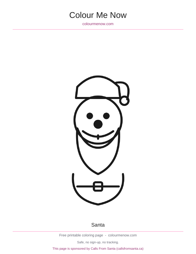 Santa colouring page preview